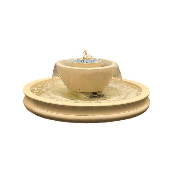 Danny Kelly Round Modern Fountain with Fire Estate Size Contemporary